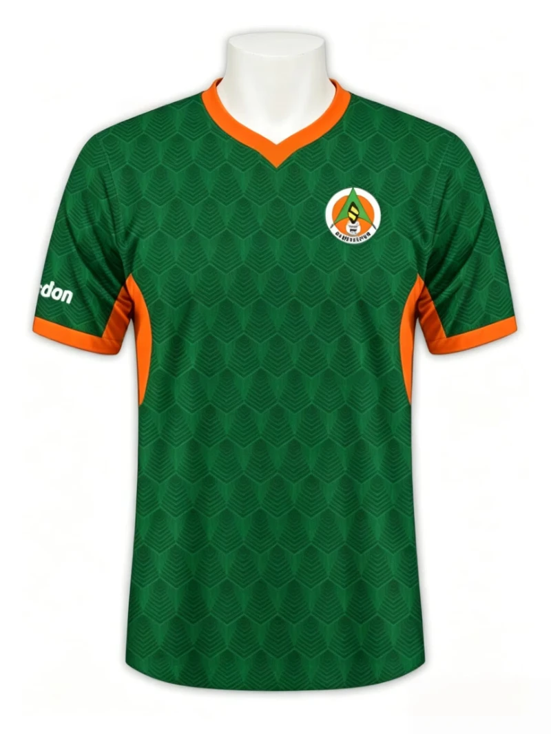 Men Alanyaspor Home Soccer Jersey V-neck Short Sleeve Football Shirt Quick Dry Fan Match Training Uniform Tops Family Matching