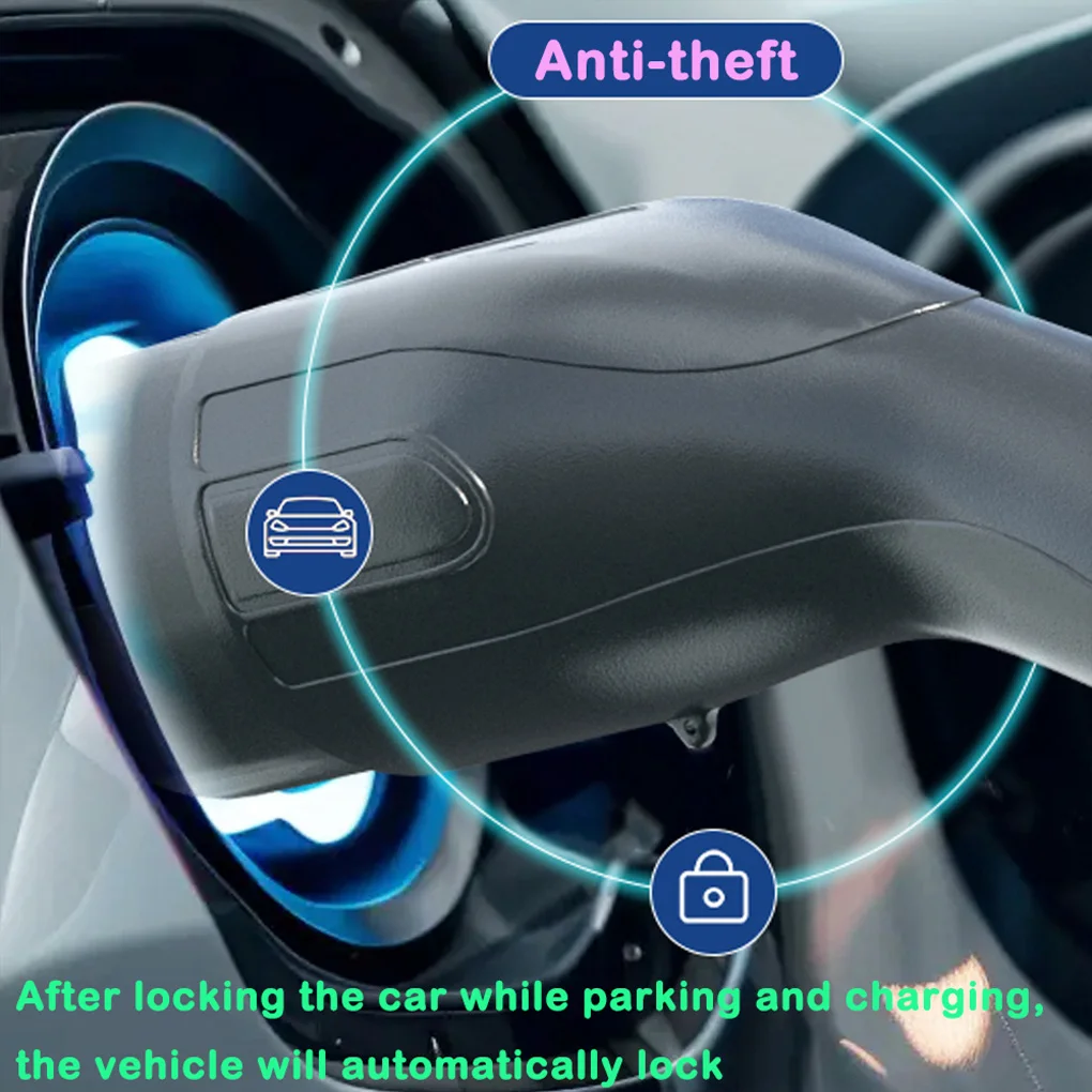 Портативное зарядное устройство для электромобилей Type2 7 кВт, 32 А, 5 м, 3-контактное автомобильное зарядное устройство EVSE, разъем CEE для электромобиля, кабельный адаптер 13 А, Великобритания