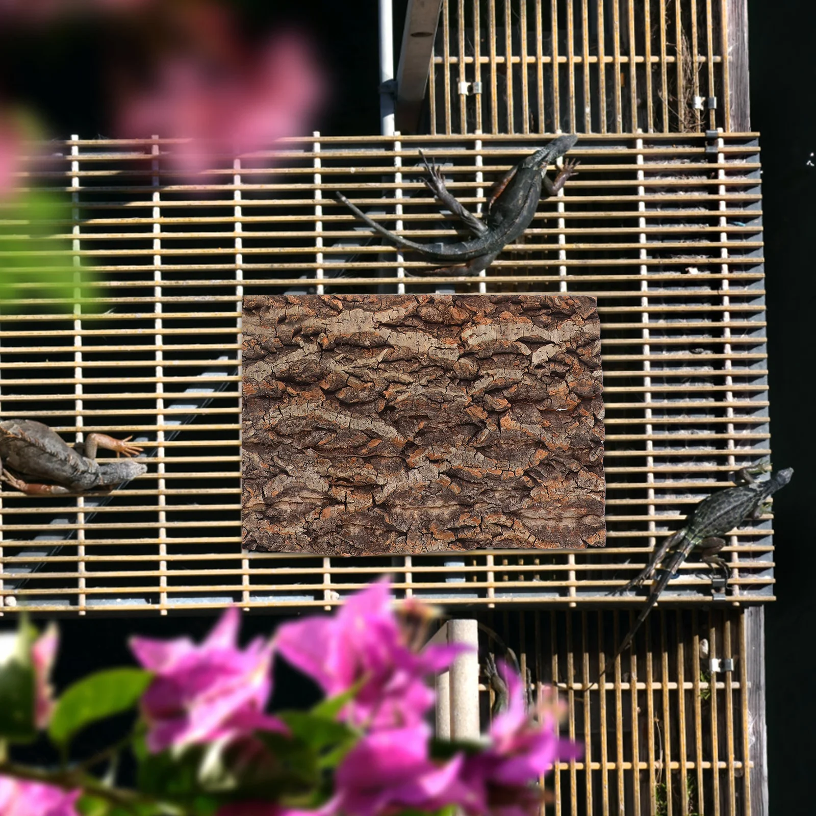 

2Pcs Reptile Climbing Platforms Tree Bark Terrarium Decorations Safe Durable Healthy Turtle Platform Reptile Tree Bark