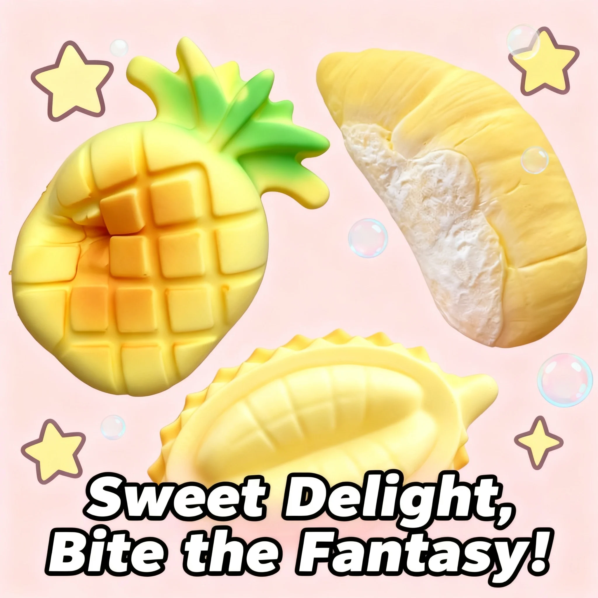 Super Soft Squishy Durian Bread Squeeze Slow Rising Stress Relief Toy Creative Simulation Fake Pineapple Anti-anxiety Toys