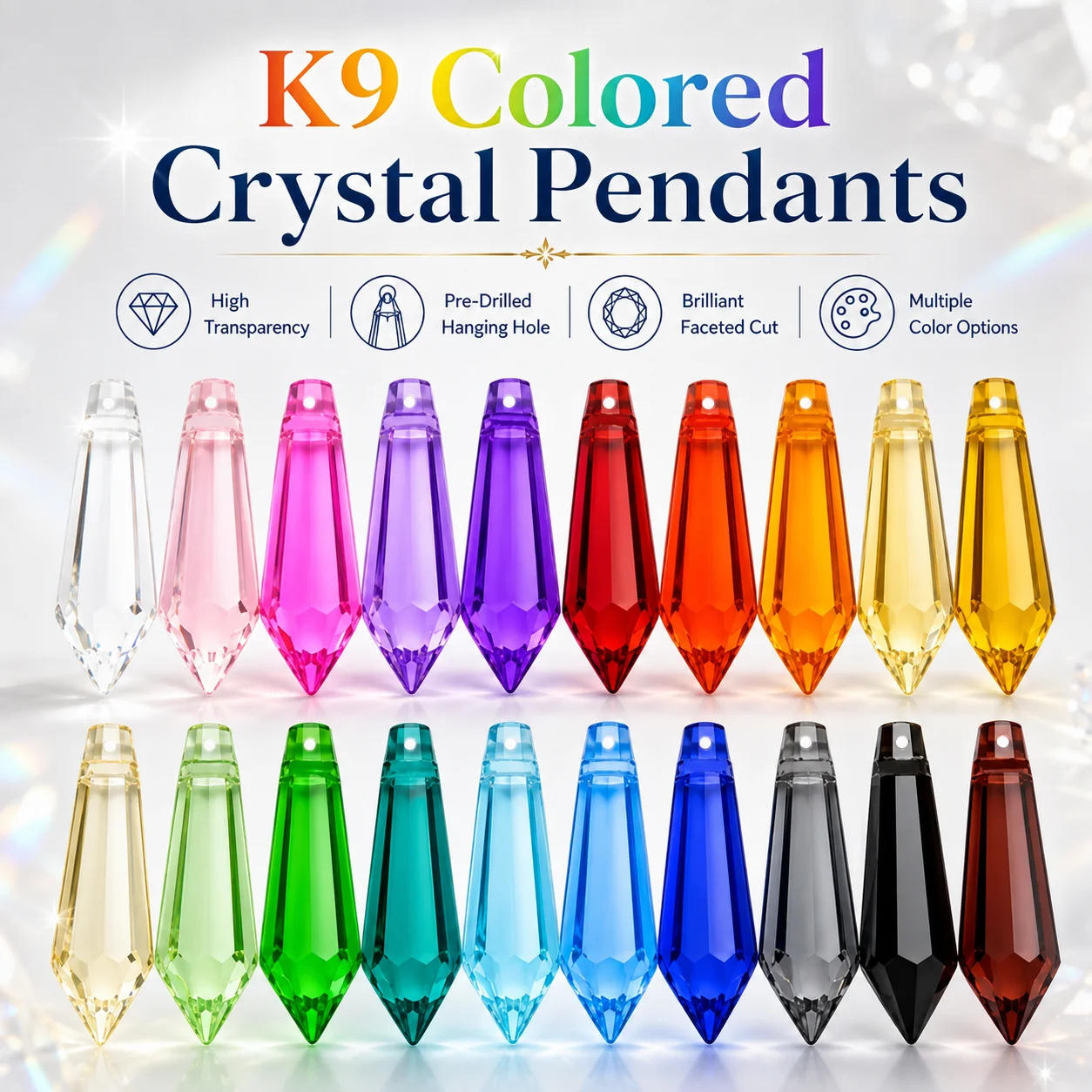 Decor Lighting Fixtures - 1/5/10PCS K9 High Transparent Multi Color