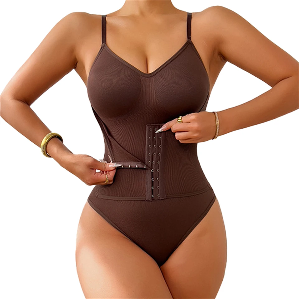 Becirzet Damen-Bodysuit mit Haken, Bauchkontrolle, Body Shaper, Taillentrainer-Gürtel, Bauchreduzierung, Schlankheits-Shapewear – Detail 12