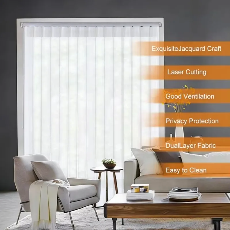 Smart Electric Dream Curtains Alexa/Google Home Compatible Modern Motorized Vertical Blinds Polyester Fabric Light Filtering