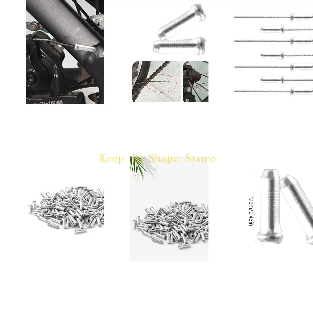 

U1JC 100 шт. колпачок для велосипедной проволоки из алюминиевого сплава, серебряный наконечник кабеля, дорожный горный колпачок