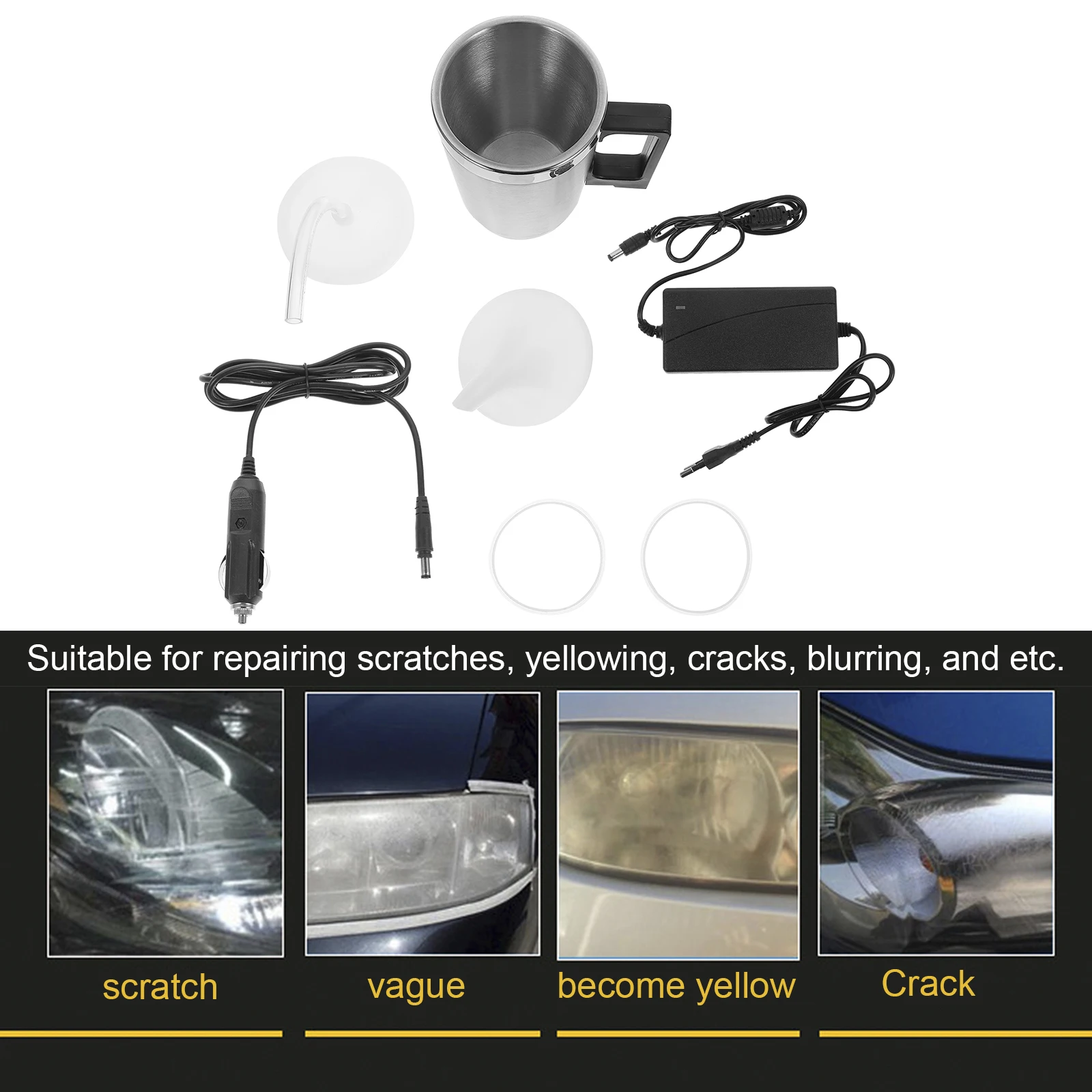 

Headlight Repair Tool Kit Car Restoration Set Coating Crack Polishing Accessories