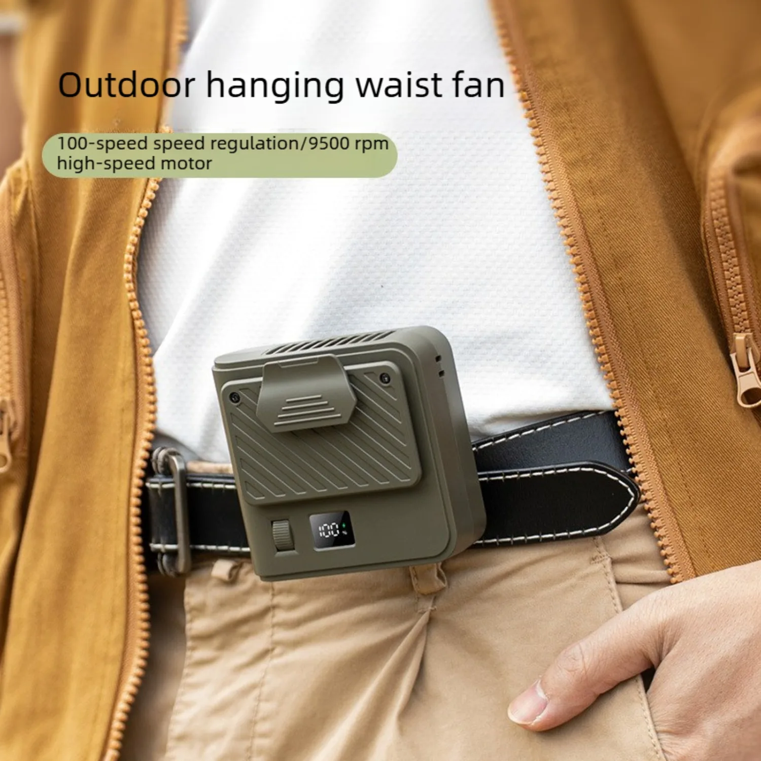AI Portable Waist Fan,100 Speeds Portable Fan ,Brushless Motor Waist Mounted Fan,LED Display,Neck Fans for Work, Outdoor, Travel