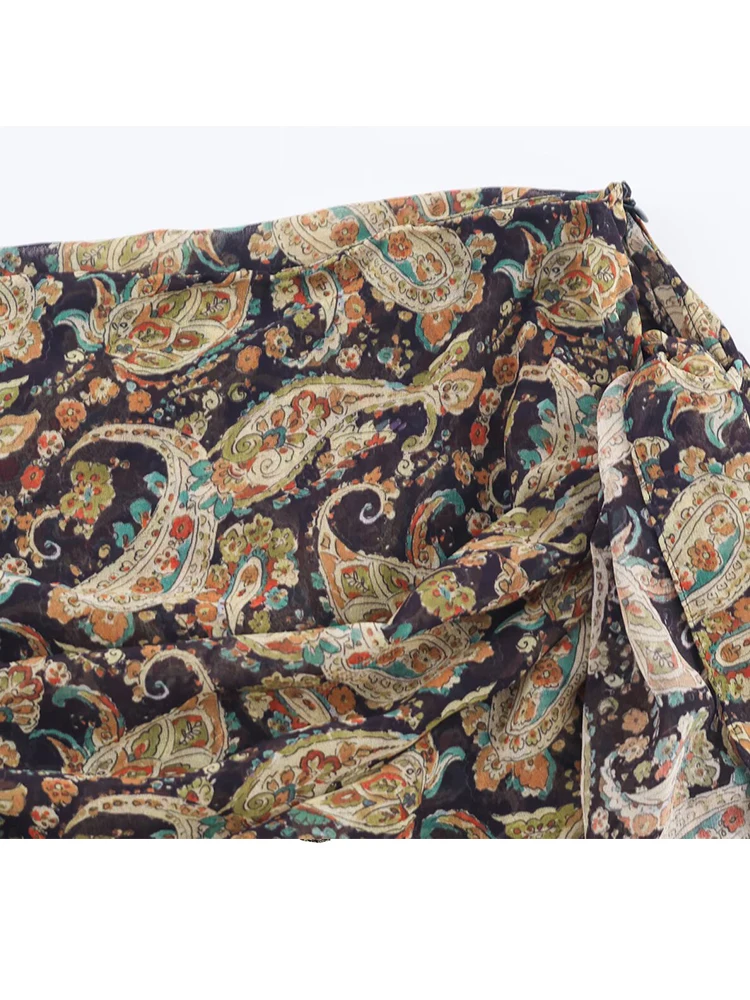 التنانير النسائية التجاعيد 2025 المرأة الصيف الخريف موضة جديدة الترفيه طباعة عالية الخصر التنانير النساء أنيقة التنانير الحفلات