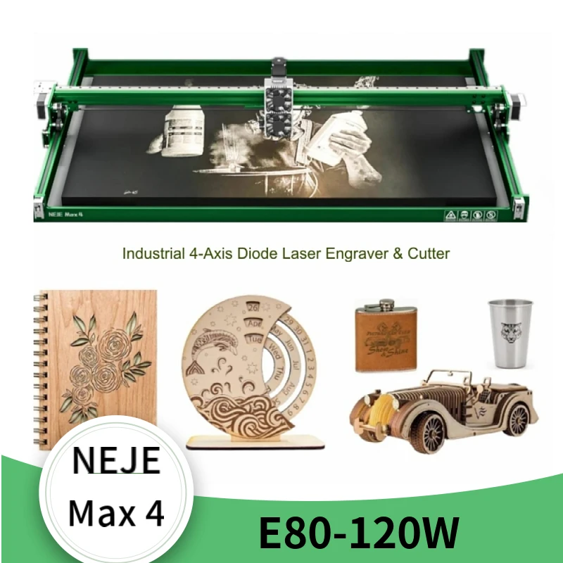 

2024 NEJE Max 4 Engraving Cutting Machine 4-Axis Industrial Laser Engarver Cutter High-Efficiency Pulse Energy For Superb Image