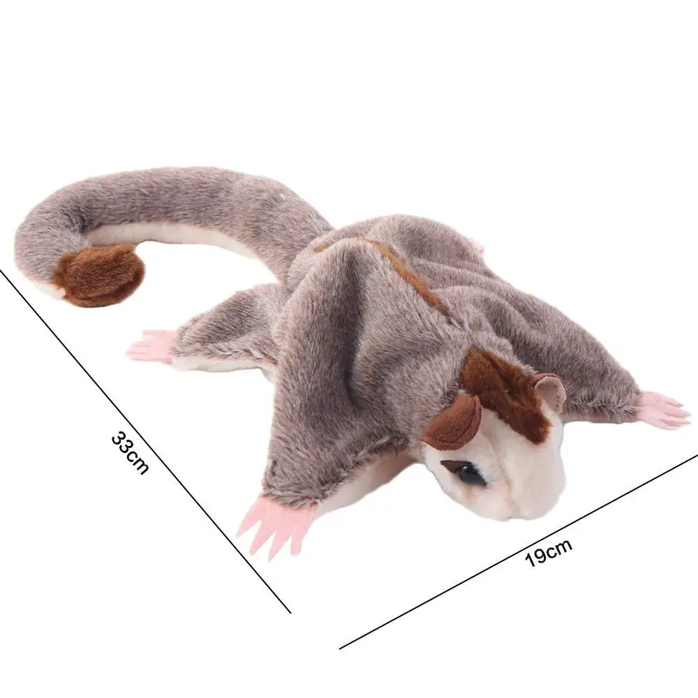 Planeador de azúcar magnético Kawaii, Animal volador esponjoso relleno, algodón marrón, suave, ardilla voladora australiana, cumpleaños