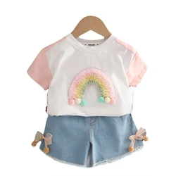 New Summer Baby Girl Clothes Suit Children Cute Fashion T-Shirt Shorts 2Pcs/Sets Toddler Casual Costume Infant Kids Tracksuits