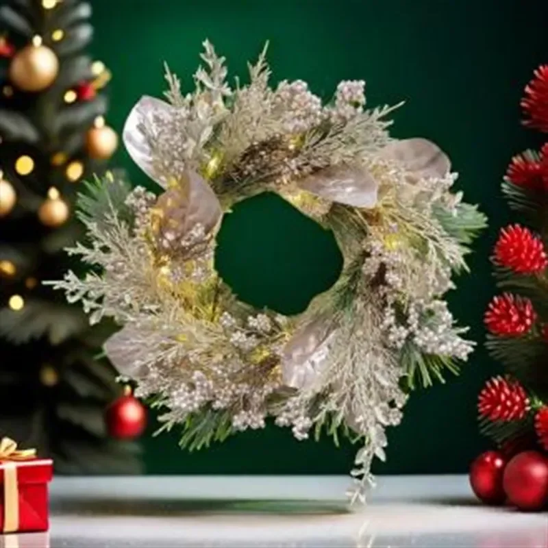 Christmas New Year Faux Flower Wreath Decoration Halloween Decor Beautiful Artificial Floral Garland for Home Door Wall