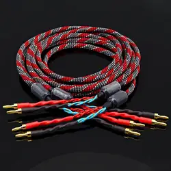 Para wysokiej klasy OFC (miedź beztlenowa) kabel wzmacniacza audio HiFi HI-FI wysokiej klasy głośnik odtwarzacz CD kabel łączący banan