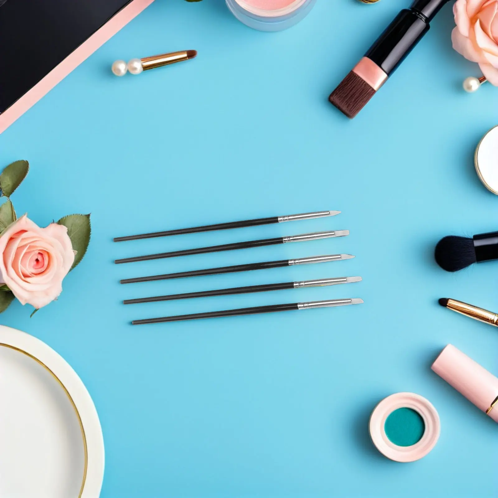 

25Pcs Nail Art Brushes Silicone Tip Nail Sculpture Pen Set Carving Drawing Shaping Foil Resin Design DIY Manicure Tools