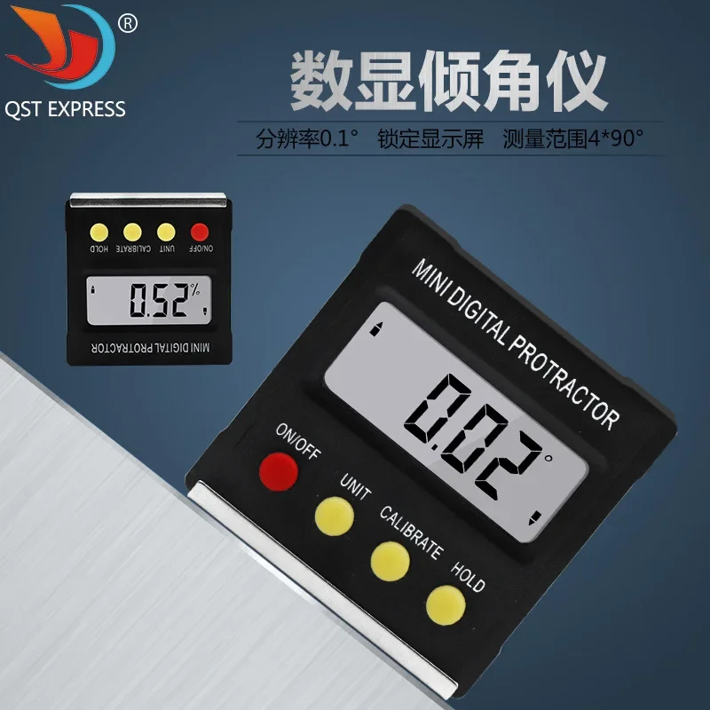 

Black Mini Electronic Digital Inclinometer Slope Level Protractor Magnetic Angle Ruler Inclination Box