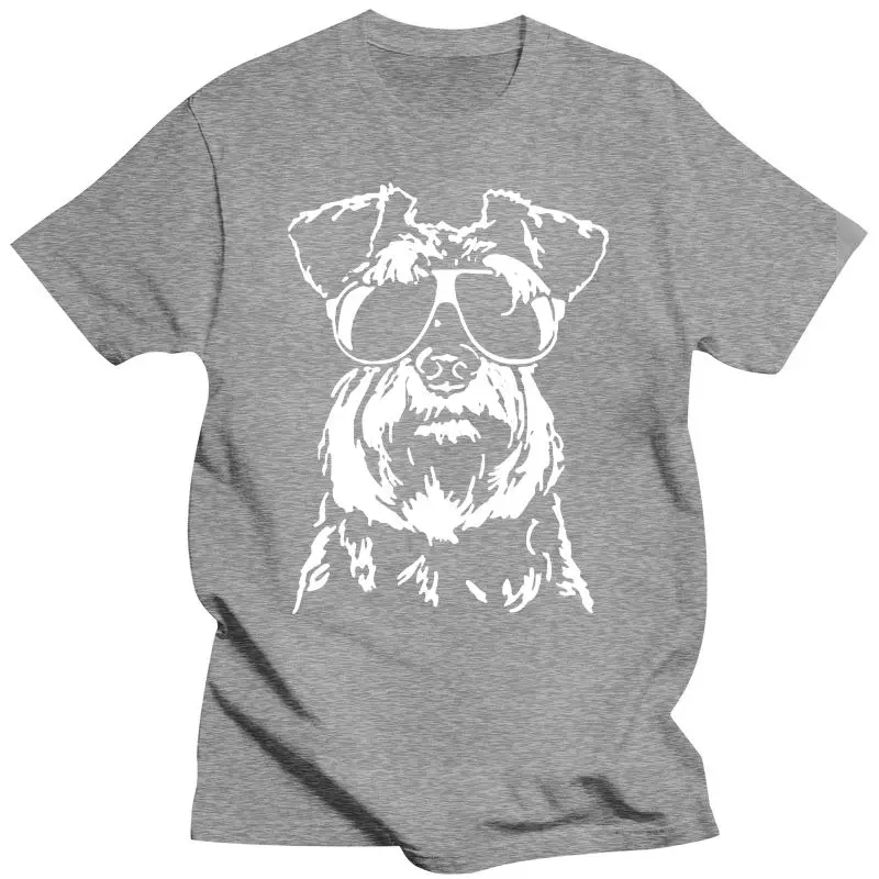 Men Tshirt Miniature Schnauzer With Glasses Bandana Headband T Shirt Bandana Neck Warmer Women Men Tees Streetwear