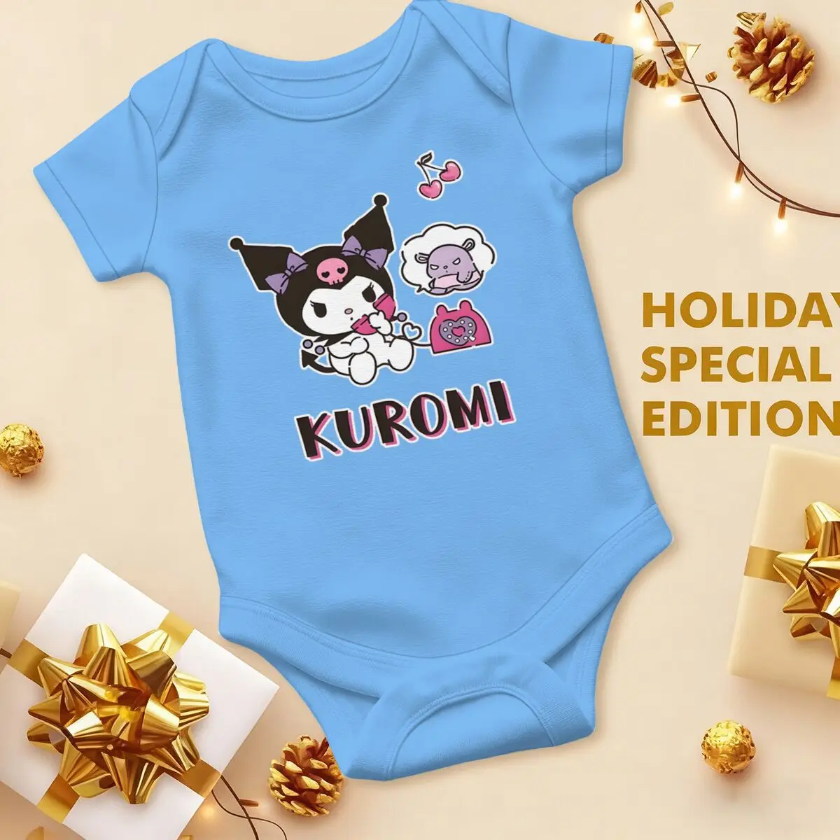 ملابس الطفل Kawaii Kuromi الرضع جمبسوت من القطن موضة جديدة عادية رومبير Kuromi الكرتون الوليد فتاة بوي داخلية #5