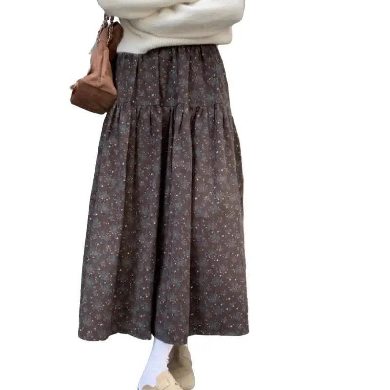 الأميرة الأزهار تنورة فتاة الموضة عادية مثير تنورة طويلة تنوعا ربيع الخريف الملابس تبدو رقيقة ارتداء خارج هدية الفتاة
