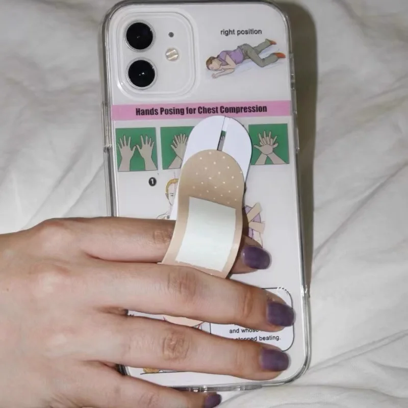 الأصالة مضحك الفرقة المعونة لجميع العالمي آيفون سامسونج دفع سحب حامل جوّال بلاستيكي البنصر حامل الملحقات