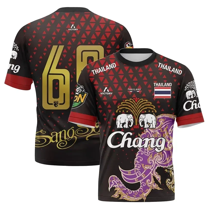 Shorts Comfortable Breathable Casual 2026 Thailand National Elephant Thai Pattern Football Jersey T Shirt Men Women Unisex