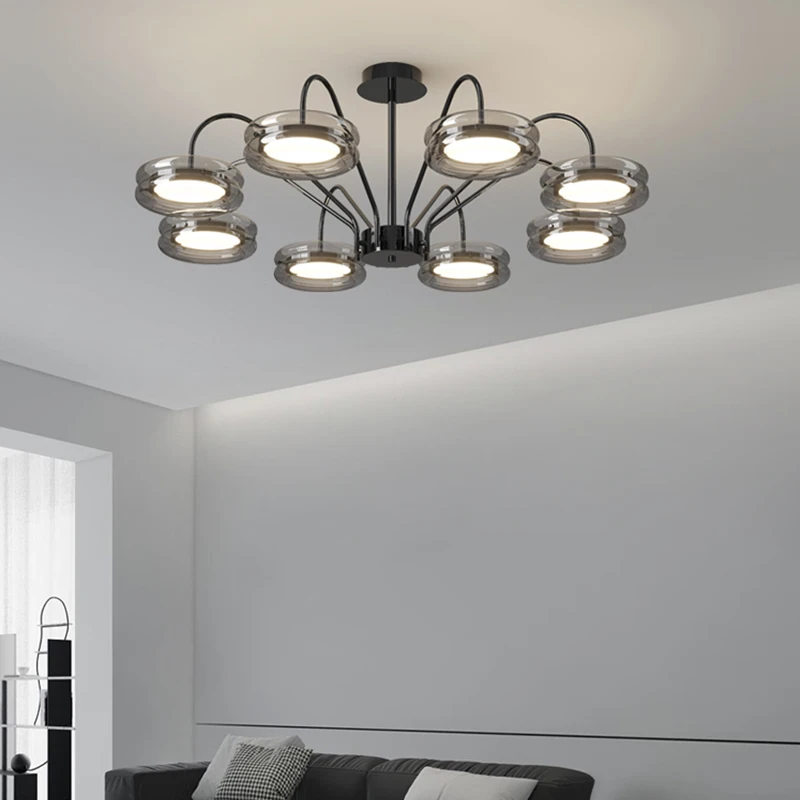 

Black Modern Style Gorgeous LED Chandelier 8 Heads Nordic Ceiling Lamp For Living Room Bedroom Indoor Luxury Home Decoration