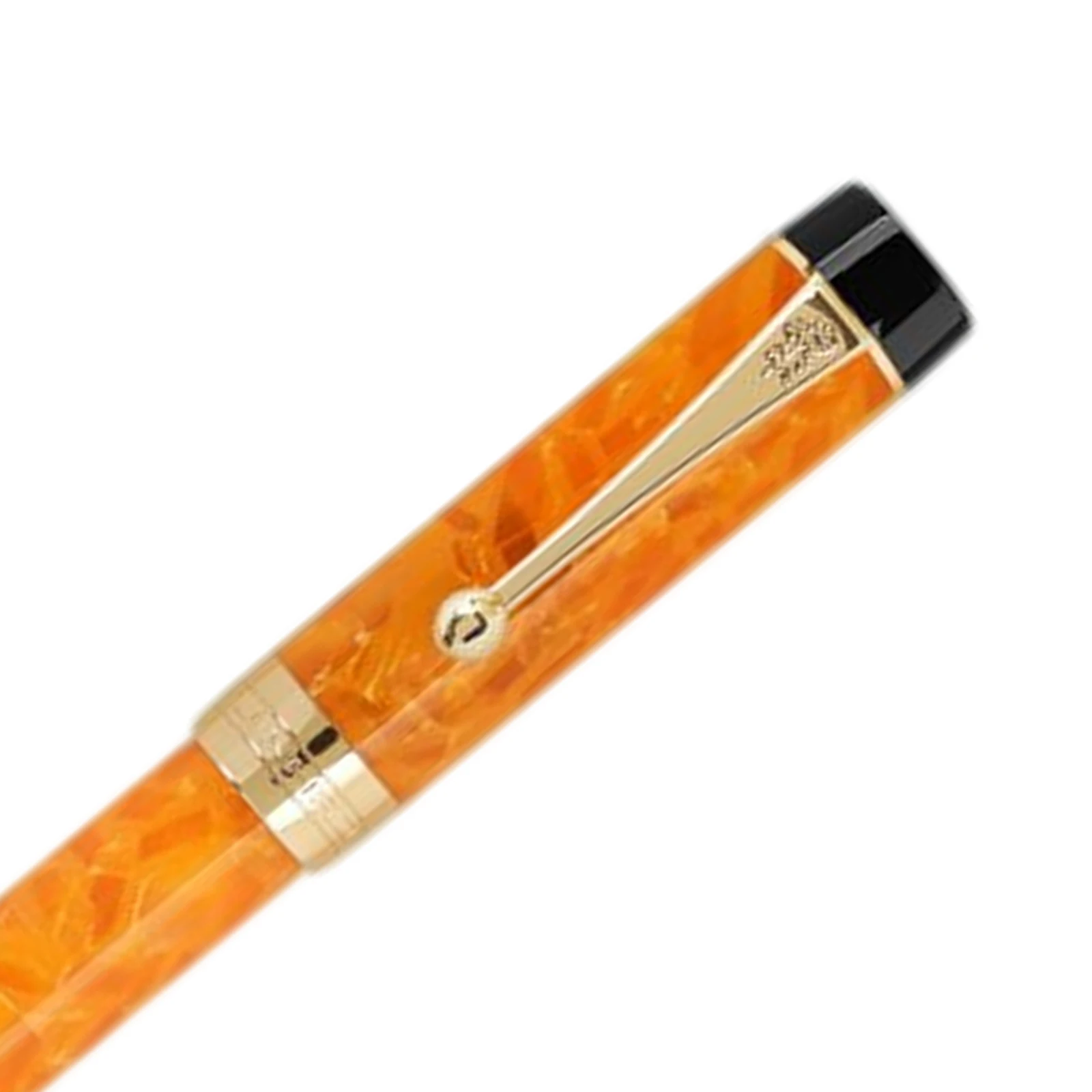 Imagem -06 - Jinhao 100 Centenário Resina Caneta-tinteiro Iridum f Nib com Conversor Sliver Clipe Escritório de Negócios Escrita Canetas Laranja Presentes Novo