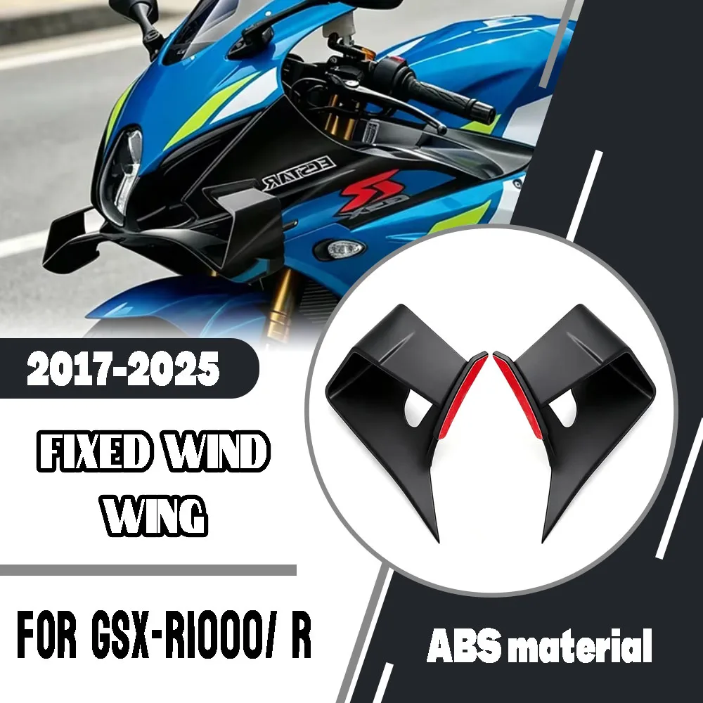 For Suzuki GSX-R1000R GSXR1000 R 2017-2025 Motorcycle Fixed Wind Wing Front Spoilers Lower Lip Wing Side Fairing Accessories