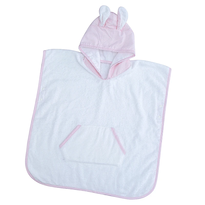 100% COTTON TERRY HOODED TOWEL BABY BATH PONCHO