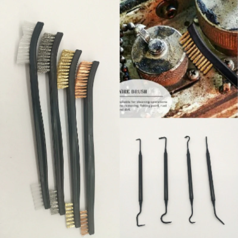 

3/4/7Pcs Gun Brush Cleaning Kit Copper Nylon Steel Wire Brush Spray Gun Pipeline Cleaning Brush Rust Removal Tool Hunting