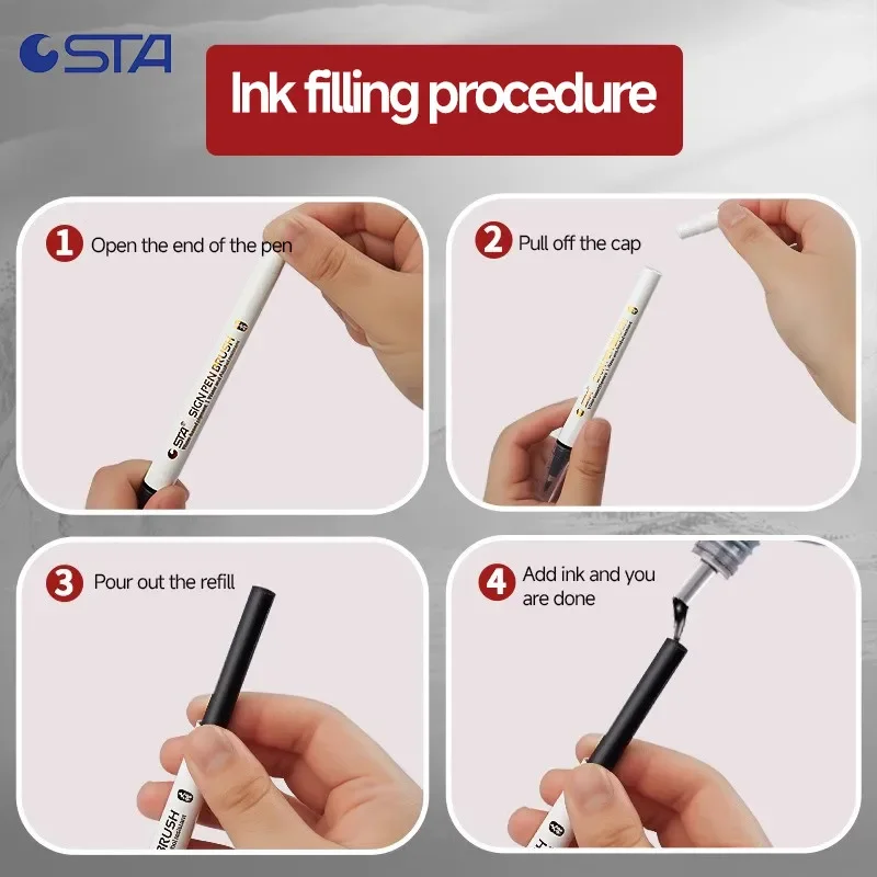 4 قطعة/المجموعة مقاوم للماء قلم الخط فرشاة ناعمة رسم حروف الكتابة الرسم الفن لوازم المدرسة القرطاسية 3751