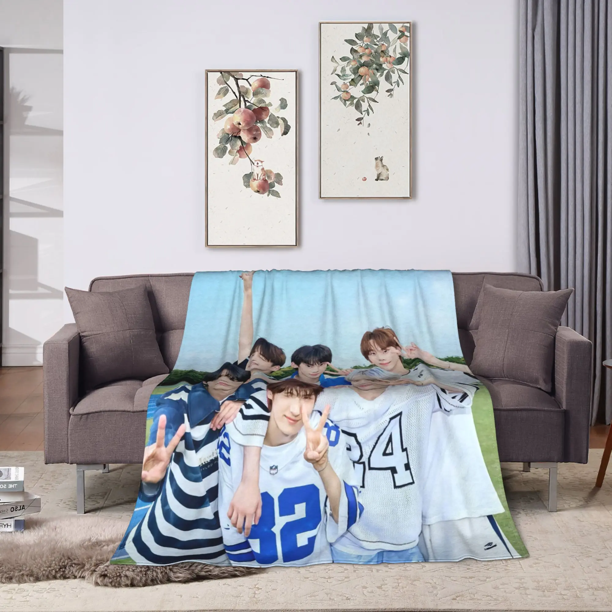 TWS Boy Group Plush Blanket Girls Boys  Flannel Throw Blanket For Living Room Warm Custom DIY Quality Bedspread Gift Idea