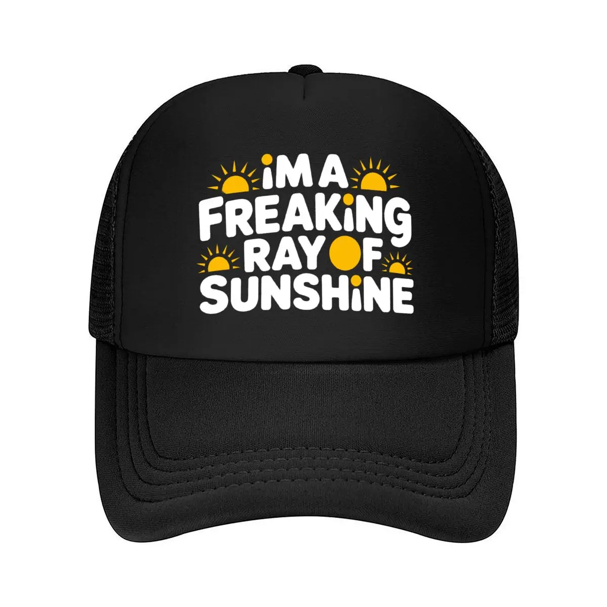 Im A Freaking Ray Of Sunshine Lettering With Sun Design Mesh Baseball Cap Hip Hop Dad Hat For Womens Unisex Female