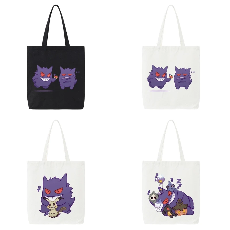 

Pokémon Gengar Ladies' Casual Tote Bag Pokémon Reusable Shopping Bag Ladies' Travel Portable Tote Bag Gengar Design