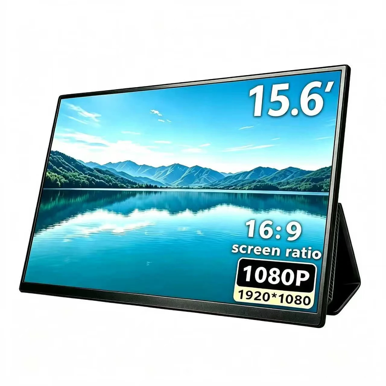 15.6 Inch Portable Monitor 16:9 FHD 1920*1080 Monitor with USB-C HDMI External Second Screen for Mac,Laptop,PC,Switch,PS,Xbox