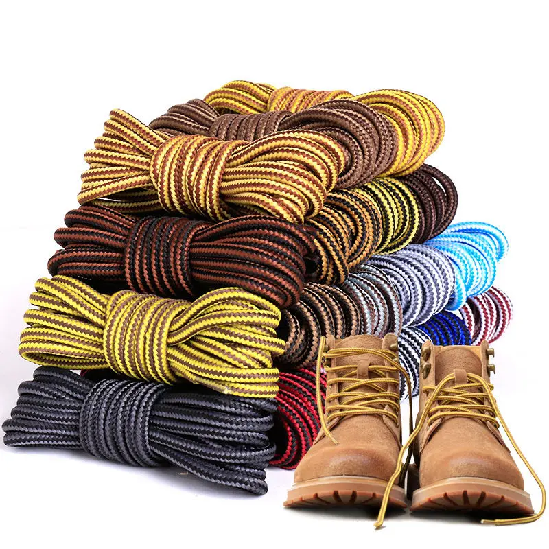 Stiefel Runde Schnürsenkel Gestreifte Zweifarbige Schnürsenkel für Outdoor-Wanderstiefel Freizeitschuhe Sneakers Casual Schuhzubehör