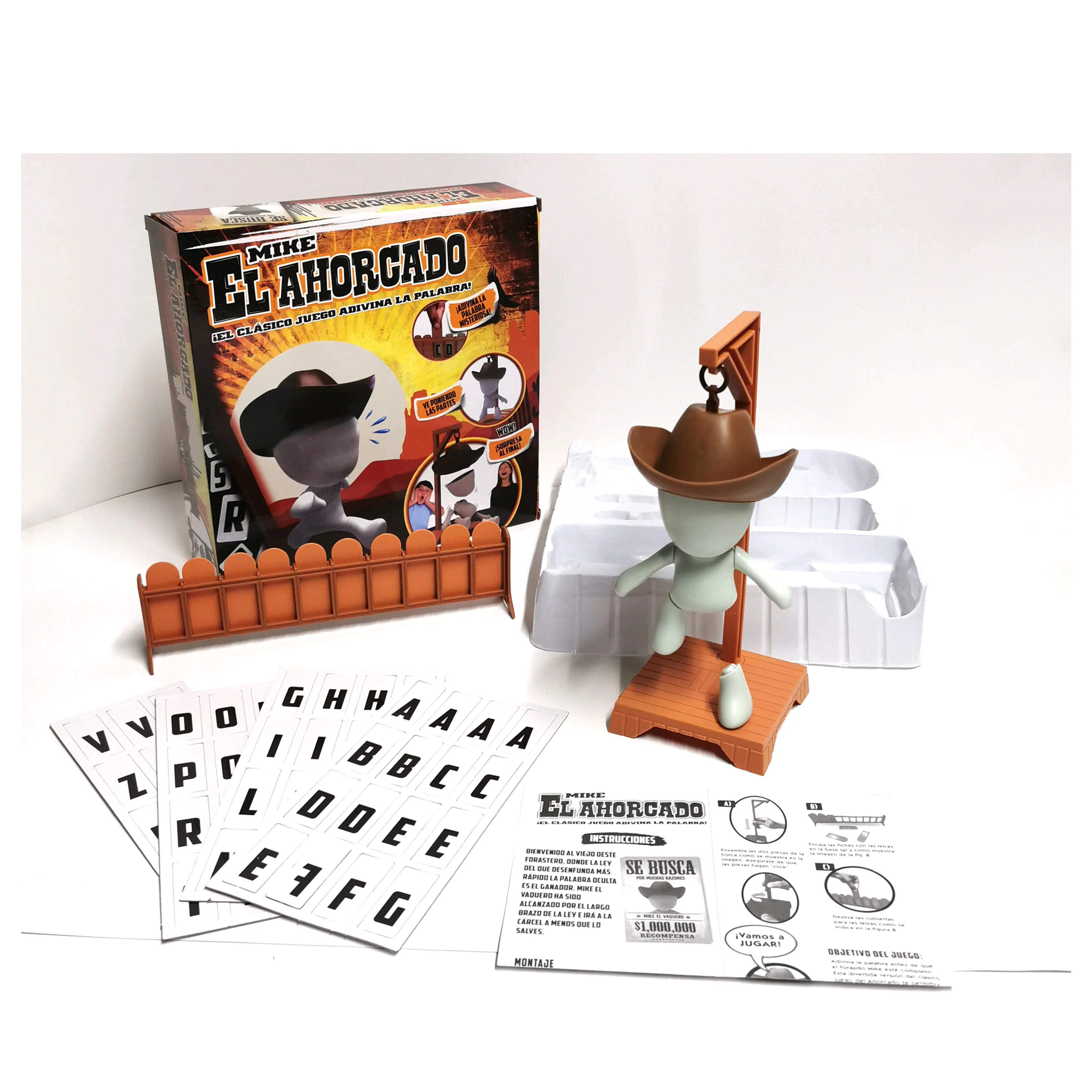 Cowboy Magnetic Hangman Board Games Mystery Guessing Word Before Hank Falls Hanging with Doll Travel Table Game