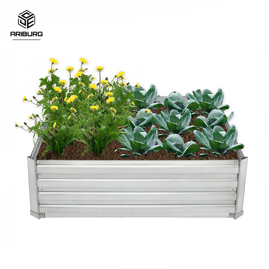 

Raised Garden Bed Galvanized Raised Beds for Gardening Outdoor Metal Raised Bed Planter Boxes Kit for Vegetables Flowers Herbs