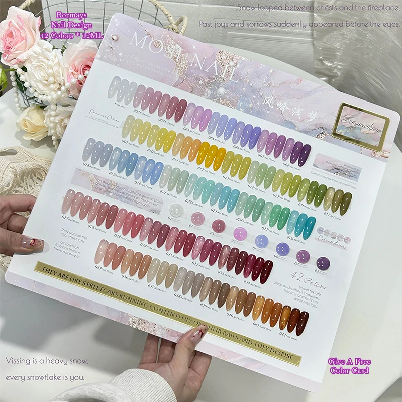 42 Colors Nail Gel Polish Velvet Texture UV Gel Soak Off Semi Permanent Varnish Nail Art Manicure Nude Pastel Ice Candy Colors