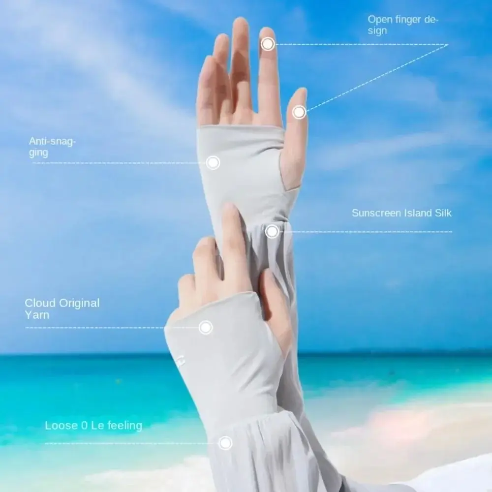 Gants Anti-UV en soie glacée, Protection solaire à rabat, manchon de Protection solaire, isolation UV, gants de cyclisme à manches longues