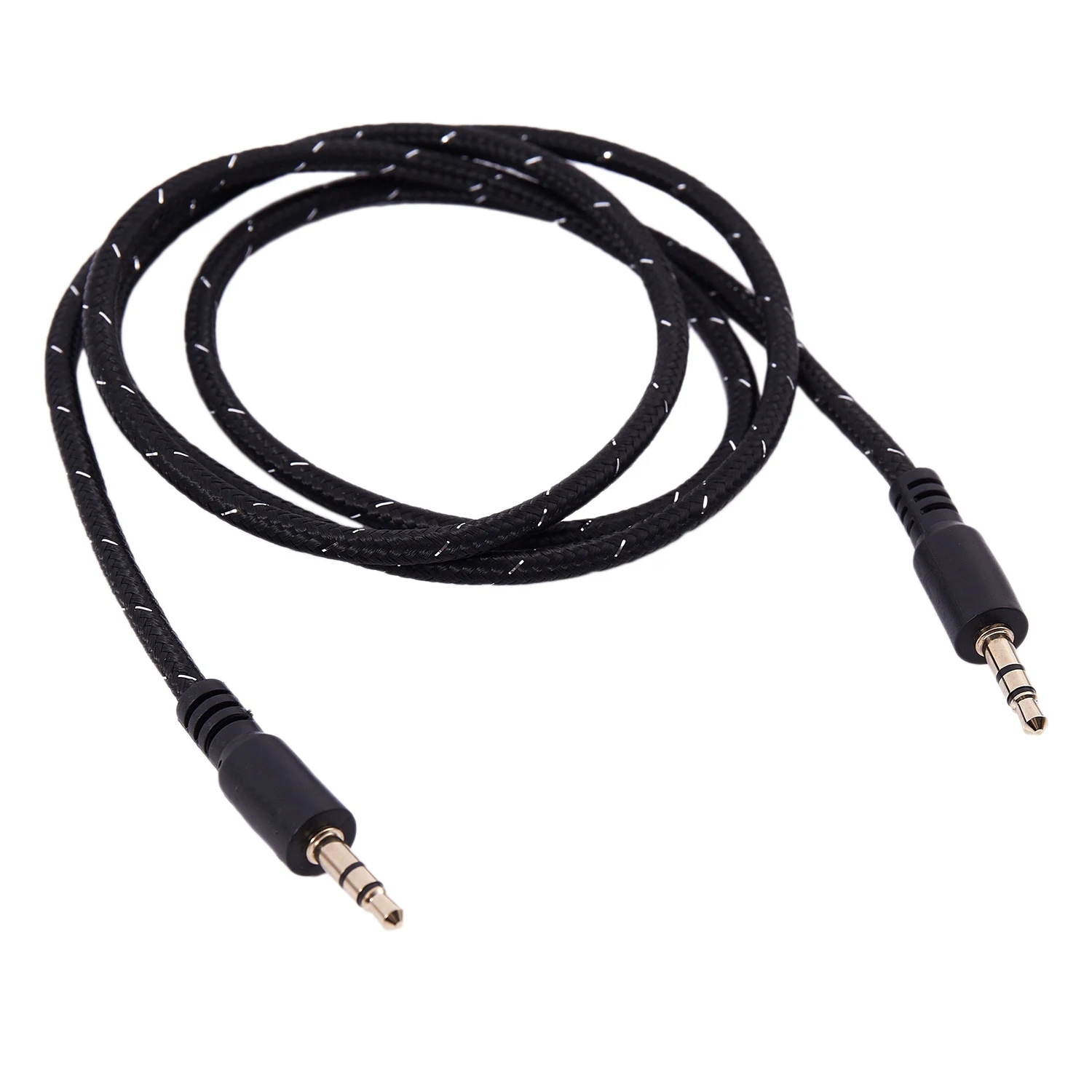 Cavo ausiliario Audio da 1M 3.5mm Stereo maschio a maschio Jack Aux per telefono auto, nero