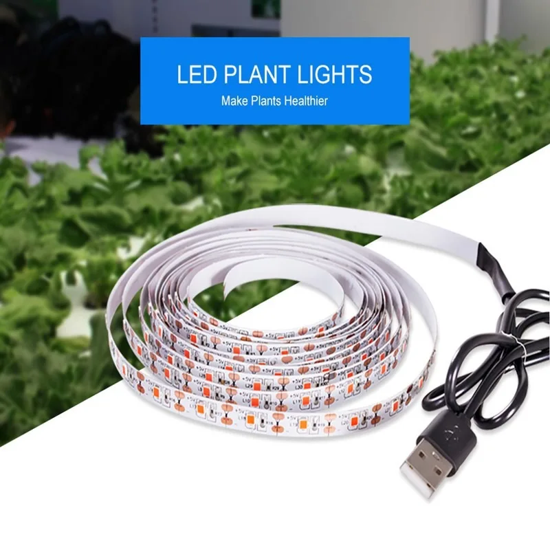 LED Grow Light Full Spectrum Phytolamp 5V USB Plant Light Strip 1m-5m Phyto Lamp for Plants Flower Greenhouse Tent Hydroponic