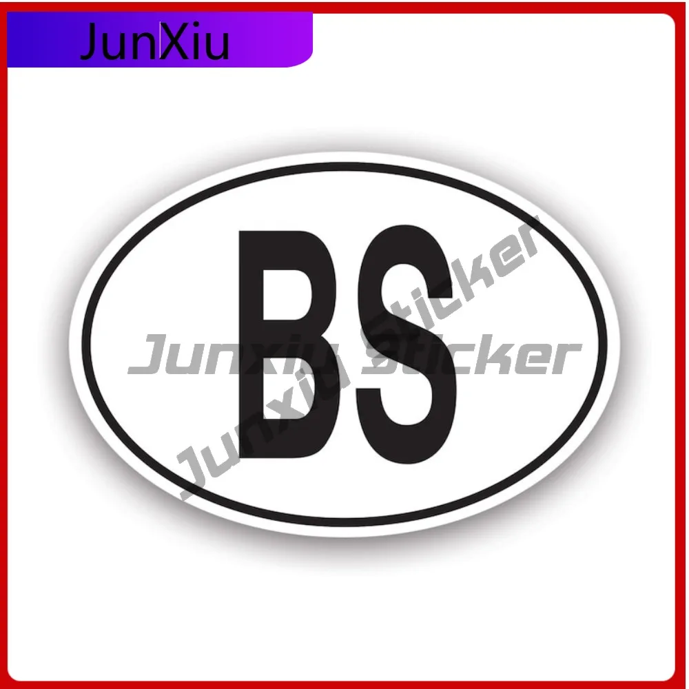 

Bs Bahamas Country Code Oval Stickerwaterproof Cute Laptop Waterproof Vinyl Decal For Car Windows And Trunks High Quality Decor