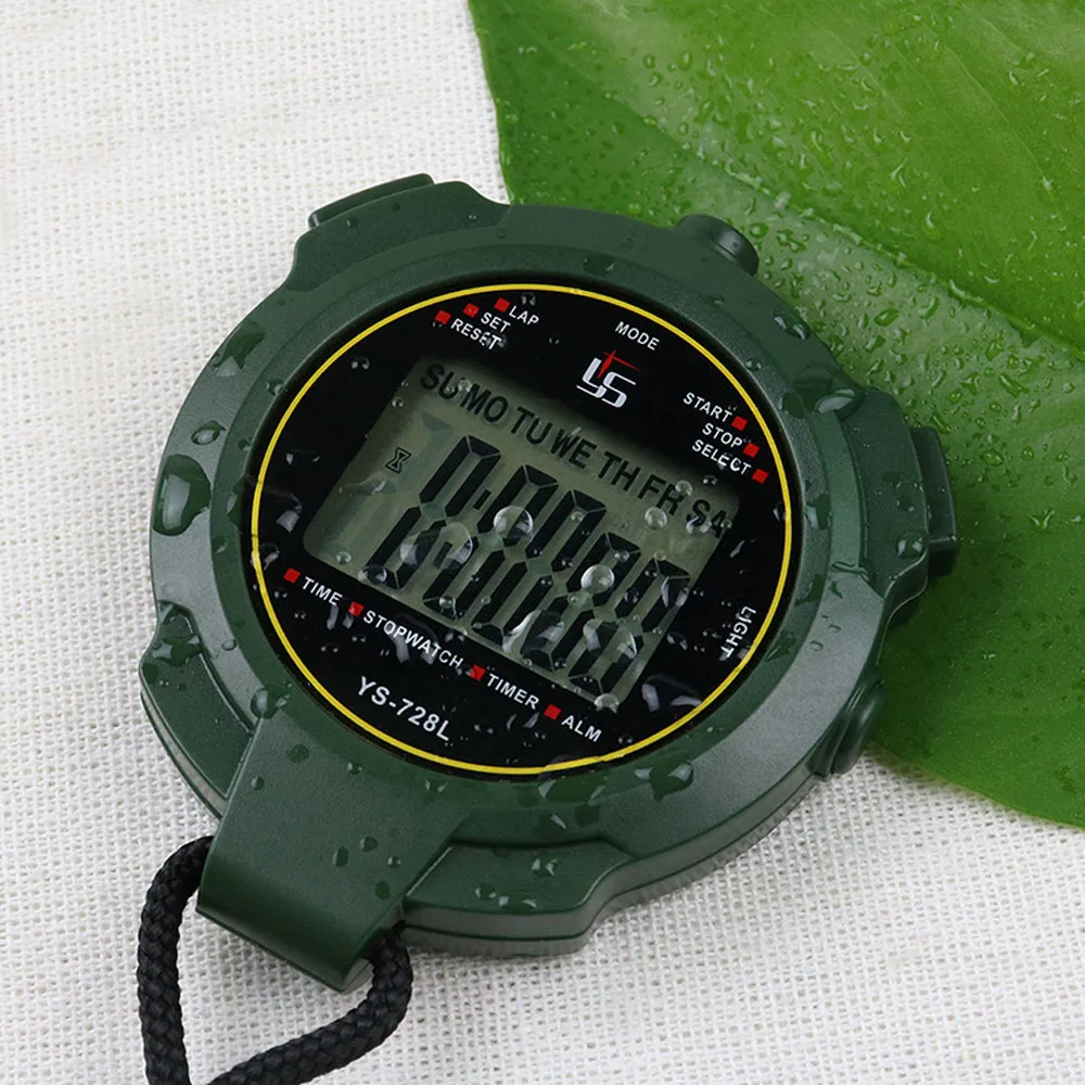 Digital Stopwatch Handheld LCD Sports Stopwatch Waterproof Training Timer Electronic Outdoor Running Chronograph Stop Watch