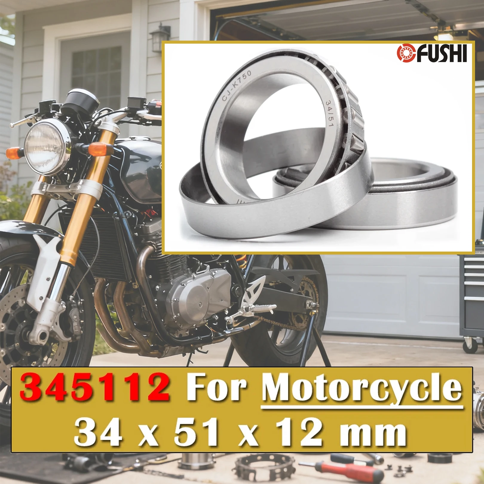 2pcs 34*51*12 mm Ural CJ-K750 Motor Front Steering Wheel V Directional Bearing Puller For BMW Ssw055 R1 R50 R71 M72 Threst Kit