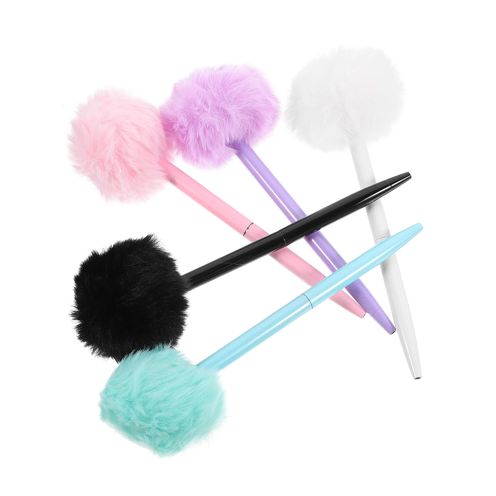 

5 Pcs Ballpoint Pens Ball Design Smooth Writing 5 Colors Black White Blue Pink Purple Cute Office Decor Gifts