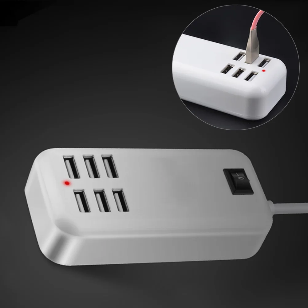 

6 Ports Smart Station USB Charging Device for 6 Devices Simultaneous Fast Charging Home Office Travel Use Multi Port USB