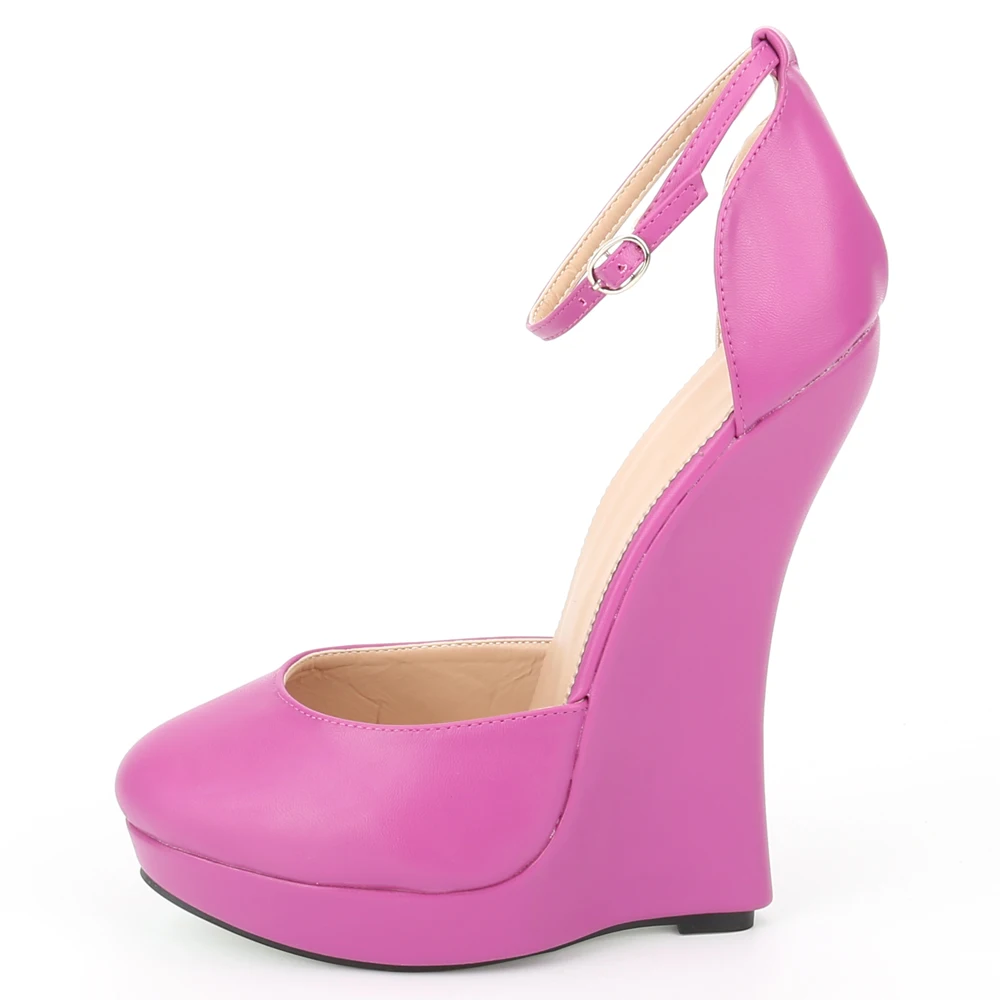 7 "عالية الكعب منصة أسافين الكعوب صنم مثير الميزات ملهى ليلي عرض الحفلات الكاحل الأشرطة مضخات حجم كبير 36-46 #2