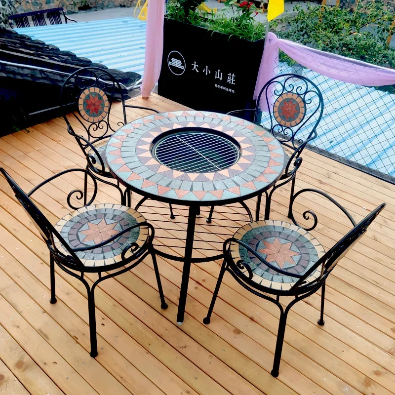 Restaurant Round Outdoor Table Chair Fish Lounges Coffee Tables Dining Living Room Salon De Jardin Patio Garden Furniture Sets