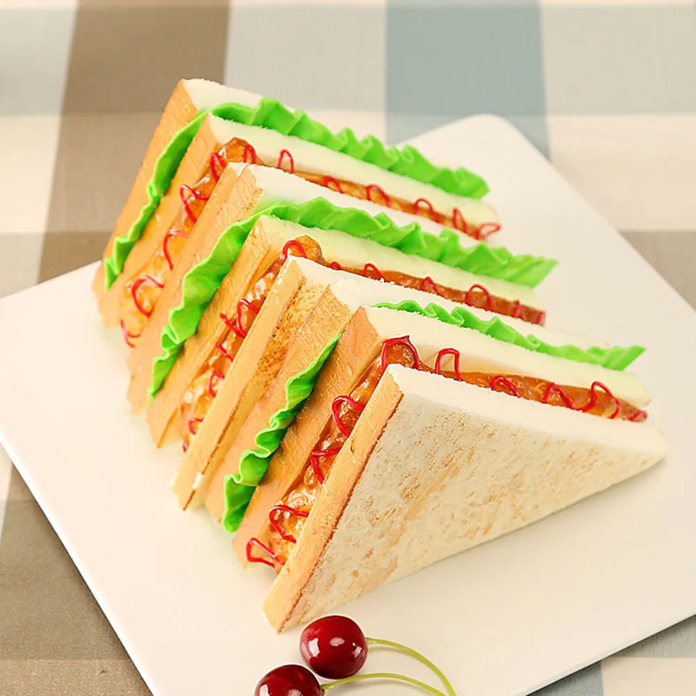 

Fake Sandwich Simulated Sandwich Photography Accessories Sandwich Model 15*12*5cm Artificial Food Cake Shop Display
