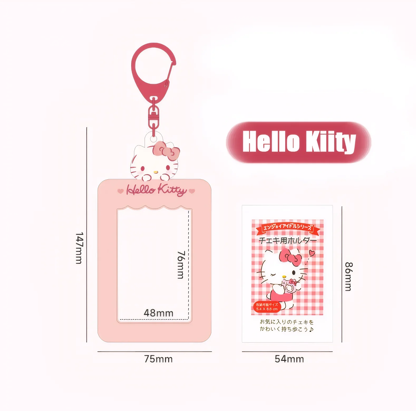 Miniso Porta carte Anime Hello Kitty Cinnamoroll Kuromi My Melody Portachiavi per carte fotografiche Borsa Kawaii Ciondolo stile Kpop Regalo per studenti