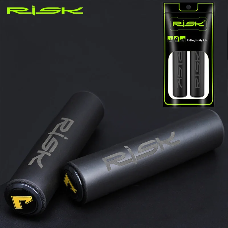 2PCS RISK Bicycle Handle Bar Grips Silicone Cycling Bike Grips Mountain Bike Handlebar Cover Anti-slip Grips Bicycle Bike Part